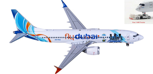 1:400 Phoenix PH04501 Flydubai Boeing 737 MAX 8 A6-FKA+Free Tractor