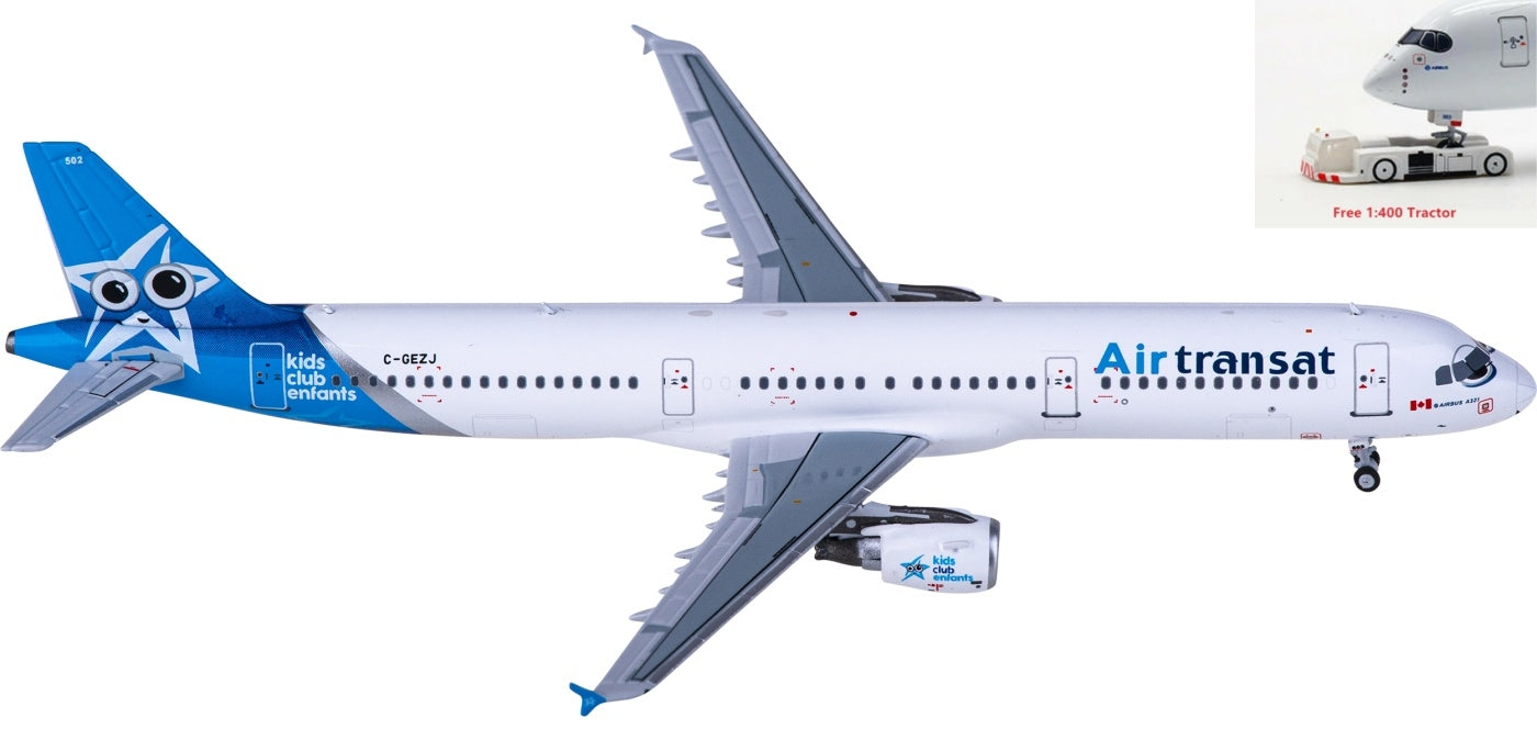 1:400 NG Models NG13070 Air Transat Airbus A321 C-GEZJ+Free Tractor