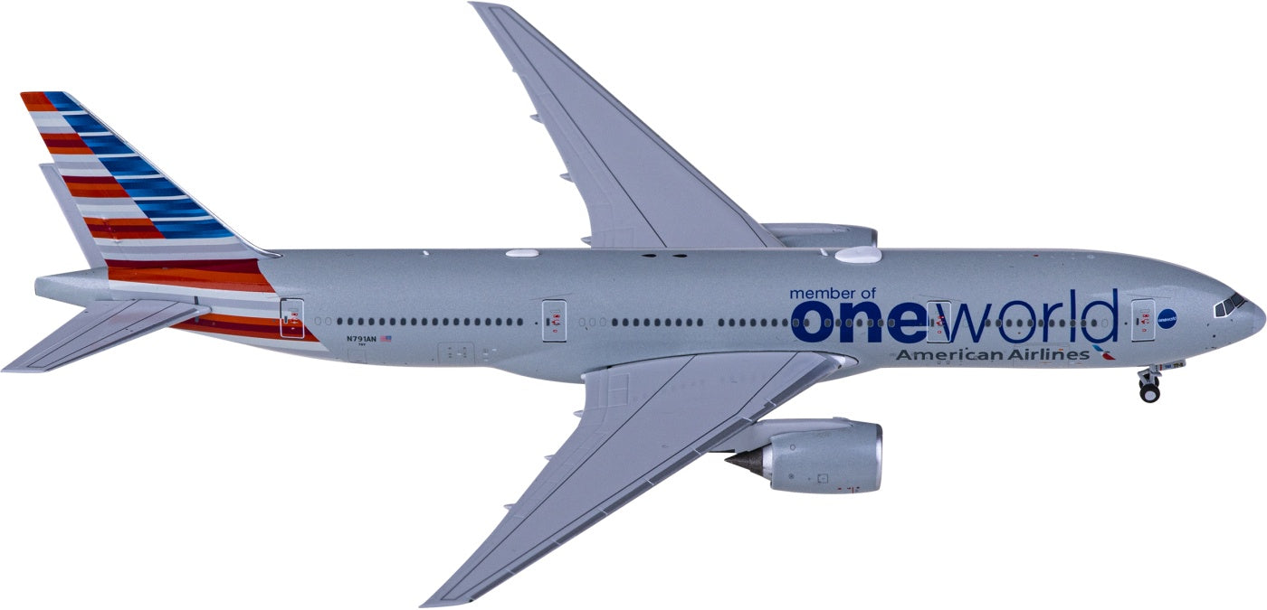 1:400 NG Models NG72017 American Airlines Boeing 777-200ER N791AN"ONE WORLD"+Free Tractor