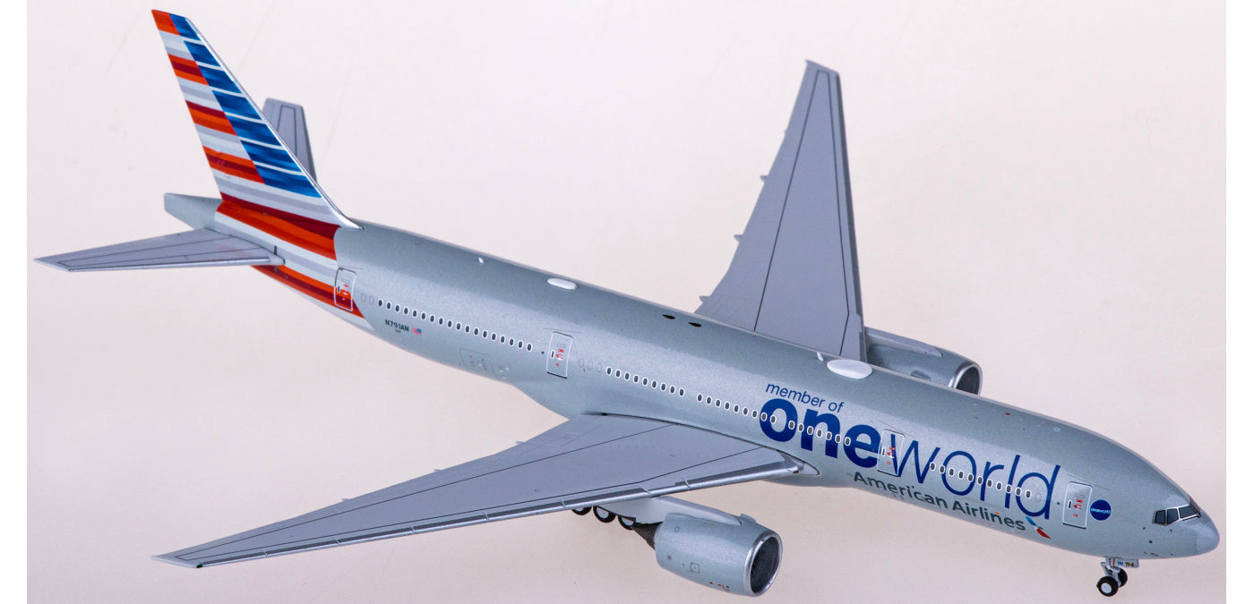 1:400 NG Models NG72017 American Airlines Boeing 777-200ER N791AN"ONE WORLD"+Free Tractor