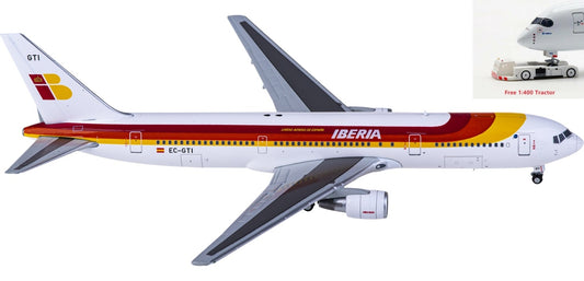 1:400 JC Wings XX4261 Iberia Boeing 767-300ER EC-GTI Aircraft Model+Free Tractor