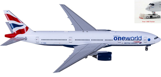 1:400 NG Models NG72027 British Airways Boeing 777-200ER G-YMMR+Free Tractor