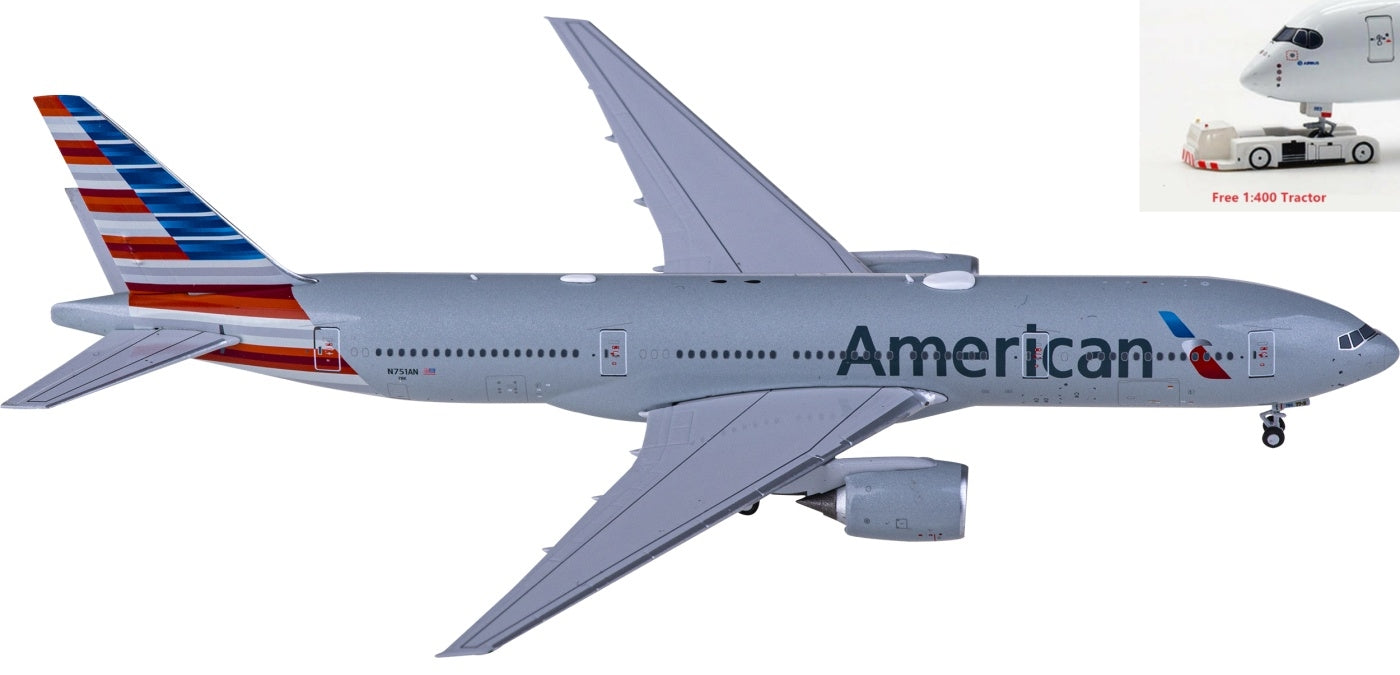 1:400 NG Models NG72015 American Airlines Boeing 777-200ER N751AN+Free Tractor