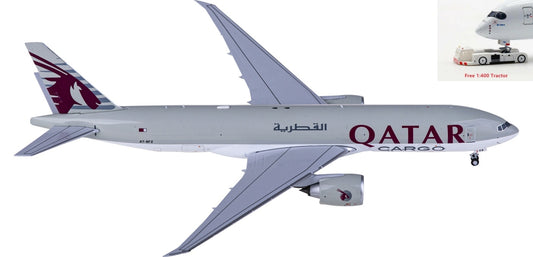 1:400 NG Models NG72023 Qatar Cargo Boeing 777F A7-BFZ+Free Tractor