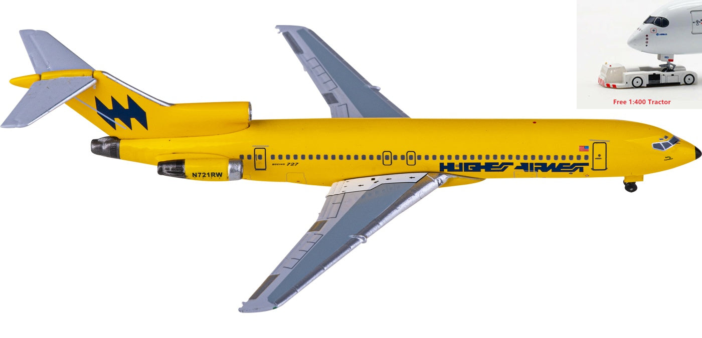 1:400 AeroClassics AC411173 Hughes Airwest Boeing 727-200 N721RW Aircraft Model+Free Tractor