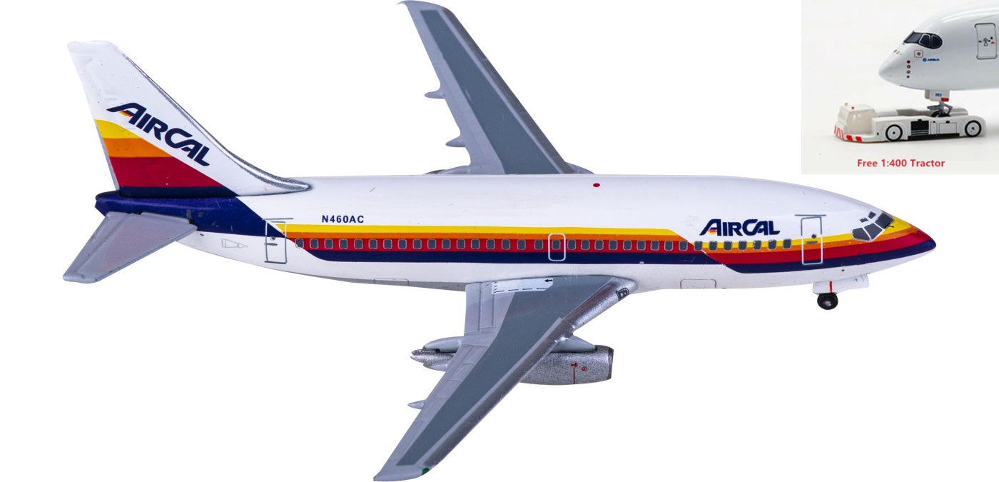 1:400 AeroClassics AC411177 Air Cal Boeing 737-200 N460AC Aircraft Model+Free Tractor