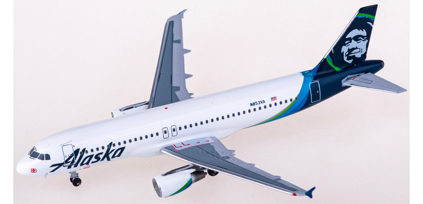 1:400 AeroClassics AC411301 Alaska Airlines Airbus A320 N853VA Aircraft Model+Free Tractor