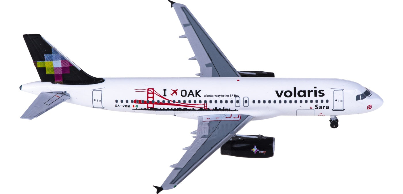 1:400 AeroClassics AC411252 Volaris Airbus A320 XA-VOM Aircraft Model+Free Tractor