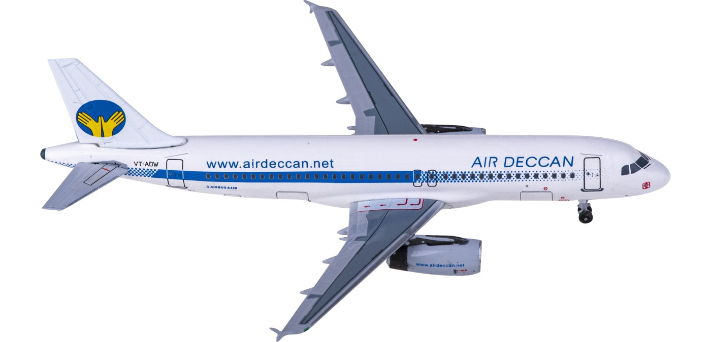 1:400 AeroClassics AC411254 Air Deccan Airbus A320 VT-ADW Aircraft Model+Free Tractor