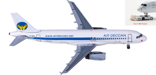 1:400 AeroClassics AC411254 Air Deccan Airbus A320 VT-ADW Aircraft Model+Free Tractor