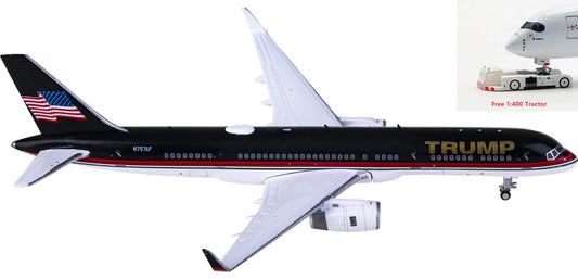 1:400 Geminijets GJTRU2171 Trump Shuttle Boeing 757-200 N757AF Aircraft Model+Free Tractor