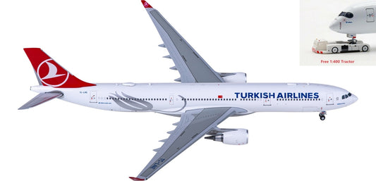 1:400 JC Wings EW4333013 Turkish Airlines Airbus A330-300 TC-LNE Aircraft Model+Free Tractor