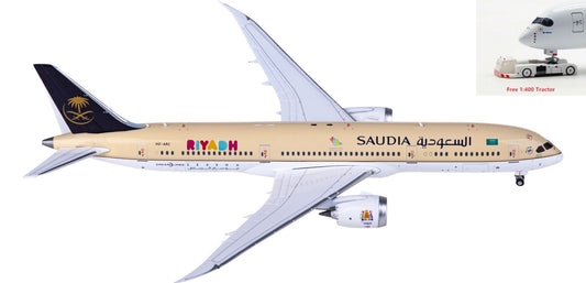 1:400 JC Wings LH4195 Saudia Boeing 787-9 Dreamliner HZ-ARC Aircraft Model+Free Tractor