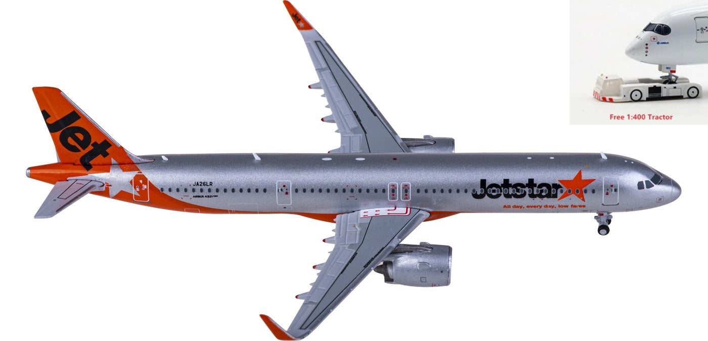 1:400 JC Wings EW421N011 Jetstar Airbus A321neo JA26LR+Free Tractor