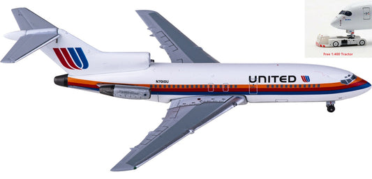 1:400 AeroClassics AC411212 United Airlines Boeing 727-100 N7010U Aircraft Model+Free Tractor
