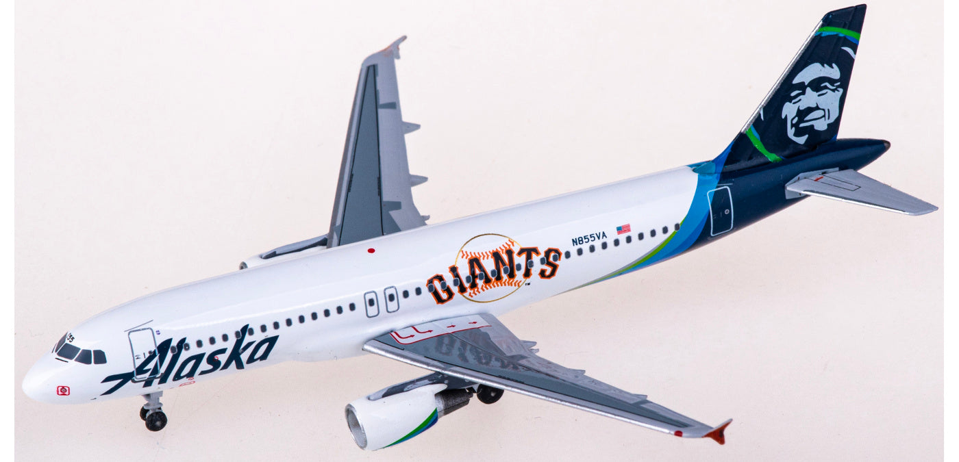 1:400 AeroClassics AC411302 Alaska Airlines Airbus A320 N855VA Aircraft Model+Free Tractor