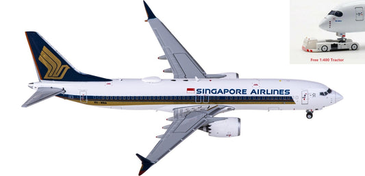 1:400 JC Wings EW438M005 Singapore Airlines Boeing 737 MAX 8 9V-MBA Aircraft Model+Free Tractor