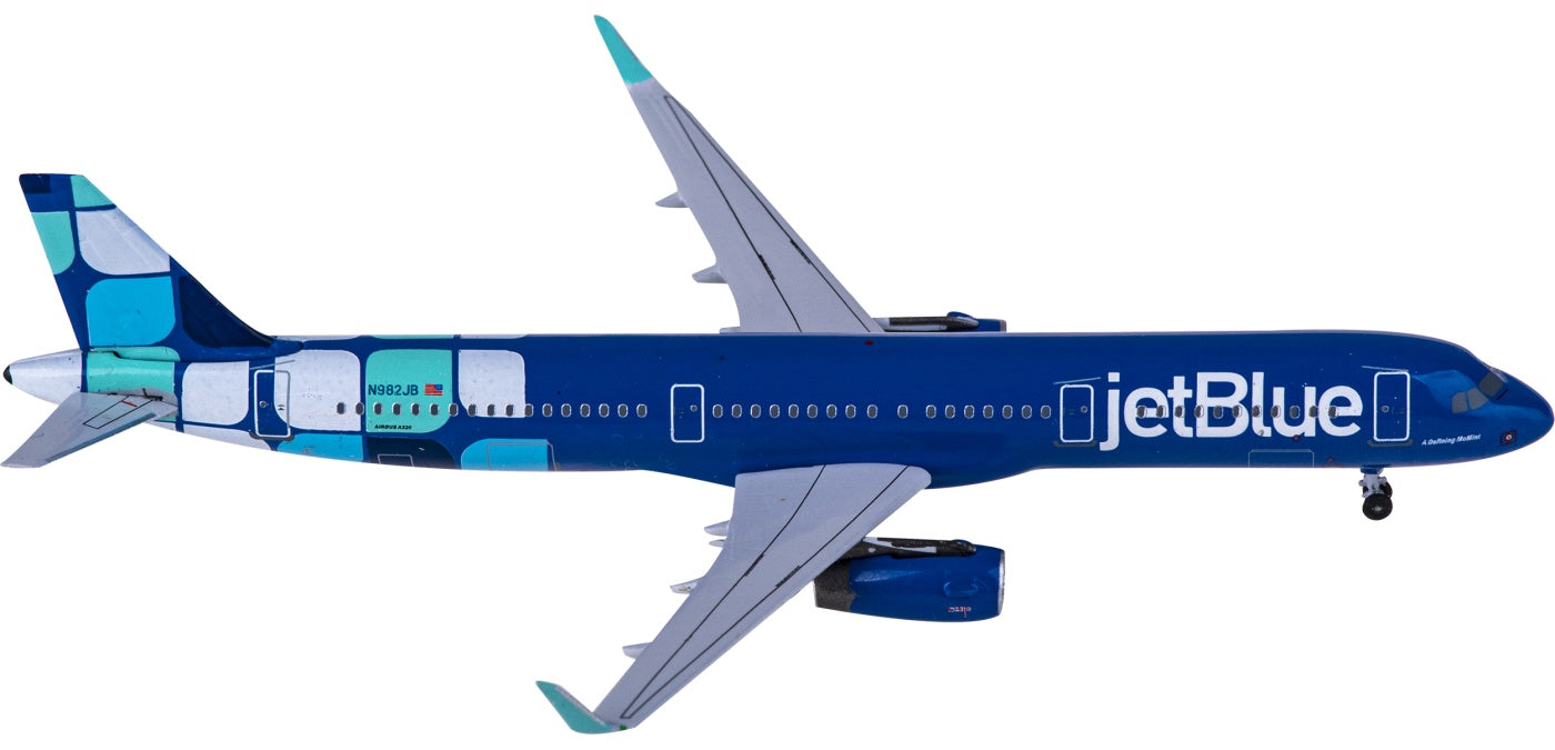 1:400 AeroClassics AC411269 JetBlue Airbus A321 N982JB Aircraft Model+Free Tractor