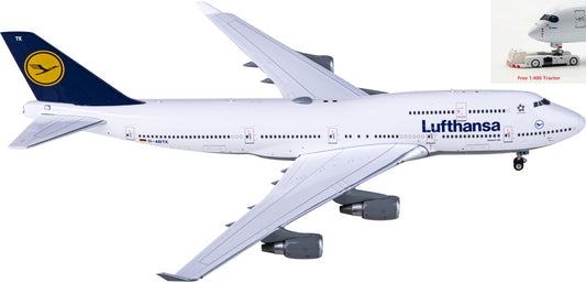 1:400 Phoenix PH04536 Lufthansa Airlines Boeing 747-400 D-ABTK+Free Tractor