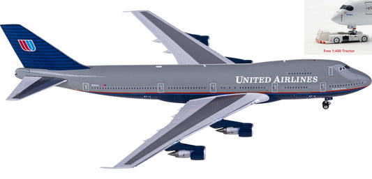 1:400 Phoenix PH04533 United Airlines Boeing 747-200 N161UA+Free Tractor