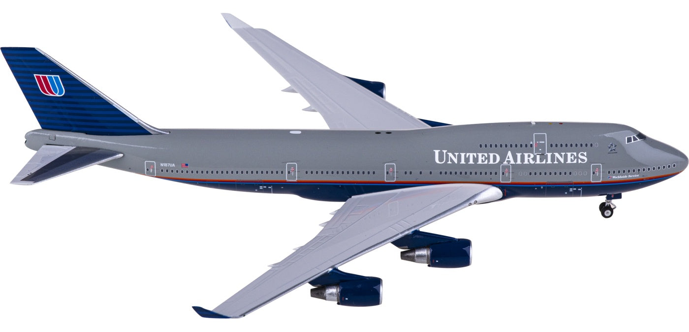 1:400 Phoenix PH04535 United Airlines Boeing 747-400 N187UA+Free Tractor