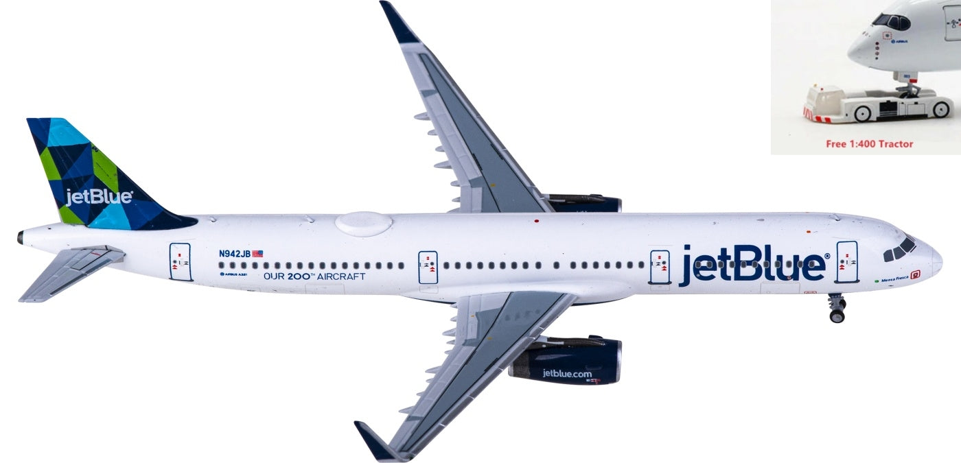 1:400 NG Models NG13055 JetBlue Airbus A321 N942JB+Free Tractor