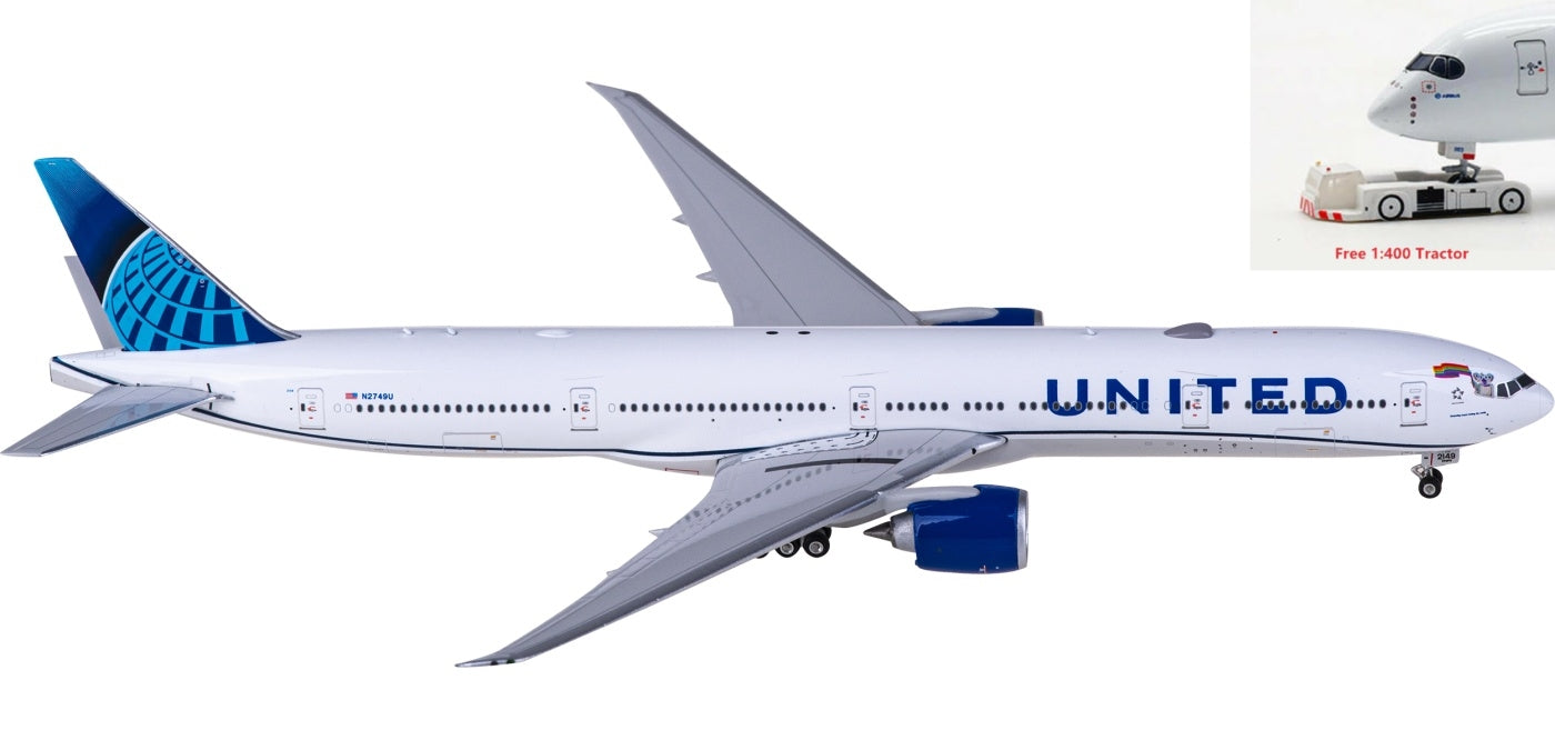 1:400 Phoenix PH04550 United Airlines Boeing 777-300ER N2749U+Free Tractor