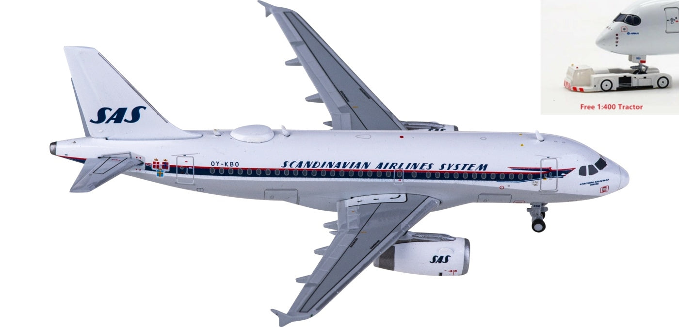 1:400 JC Wings XX40041 SAS Airbus A319 OY-KBO Aircraft Model+Free Tractor