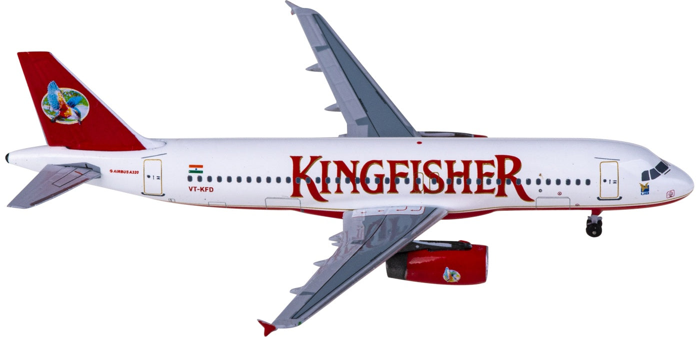 1:400 AeroClassics AC411259 Kingfisher Airbus A320 VT-KFD Aircraft Model+Free Tractor