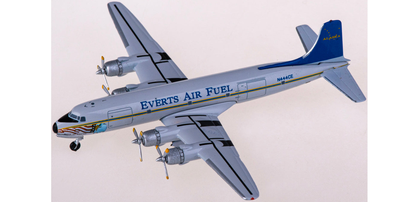 1:400 AeroClassics AC411283 Everts Air Fuel Douglas DC-6 N444CE Aircraft Model+Free Tractor
