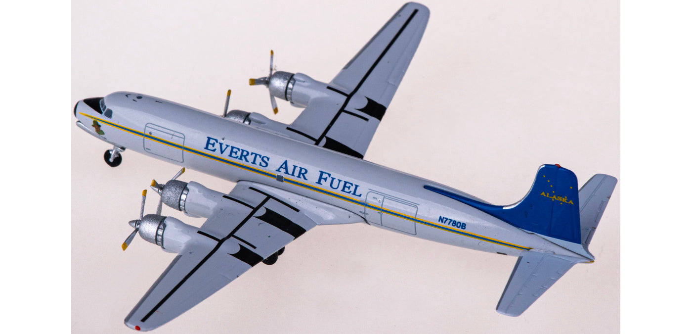 1:400 AeroClassics AC411284 Everts Air Fuel Douglas DC-6 N77808 Aircraft Model+Free Tractor