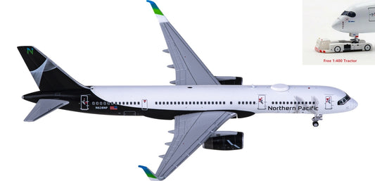 1:400 JC Wings XX40132 Northern Pacific Airways Boeing 757-200 N628NP Aircraft Model+Free Tractor