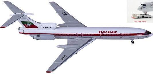 1:400 Phoenix PH11825 Balkan Bulgarian Airlines Tupolev TU-154B LZ-BTA+Free Tractor