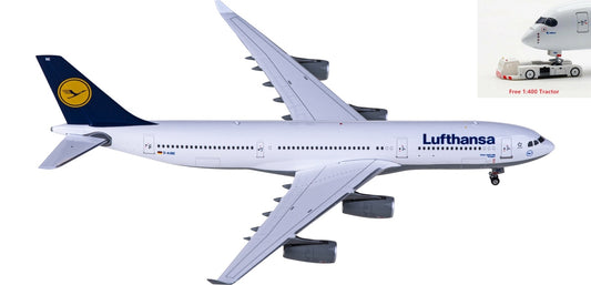 1:400 Phoenix PH04552 Lufthansa Airlines Airbus A340-200 D-AIBE+Free Tractor