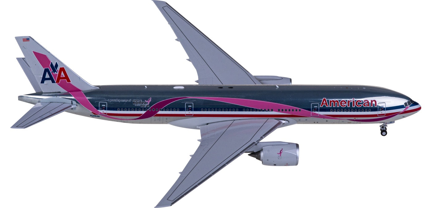 1:400 NG Models NG72049 American Airlines Boeing 777-200ER N759AN Aircraft Model+Free Tractor