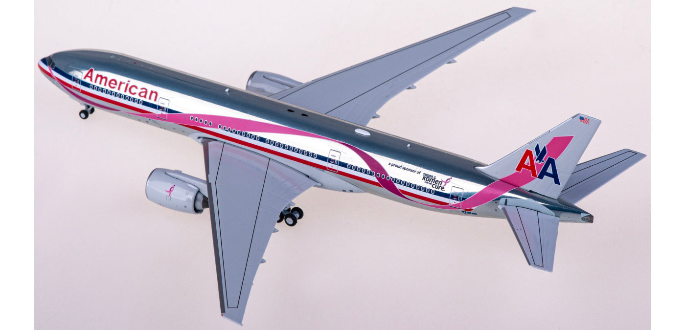 1:400 NG Models NG72049 American Airlines Boeing 777-200ER N759AN Aircraft Model+Free Tractor