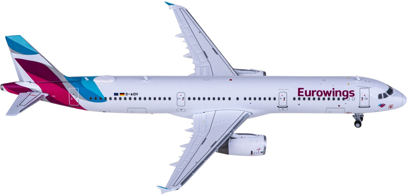1:400 JC Wings XX40141 Eurowings Airbus A321 D-AIDV Aircraft Model+Free Tractor