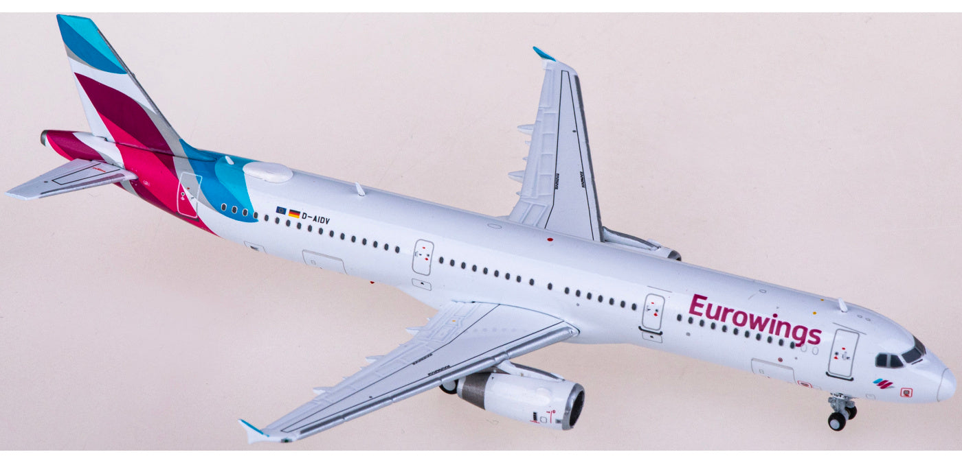 1:400 JC Wings XX40141 Eurowings Airbus A321 D-AIDV Aircraft Model+Free Tractor