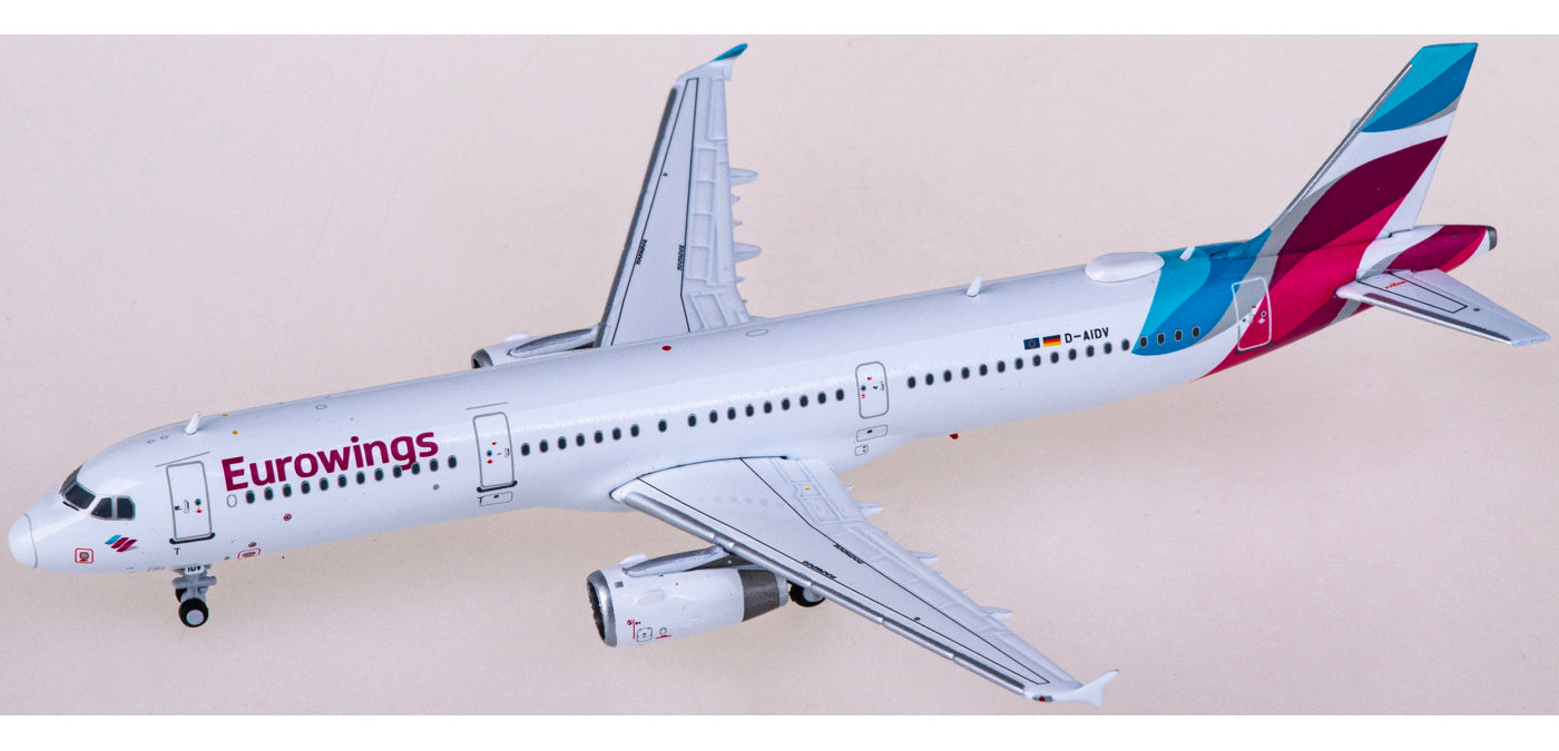 1:400 JC Wings XX40141 Eurowings Airbus A321 D-AIDV Aircraft Model+Free Tractor