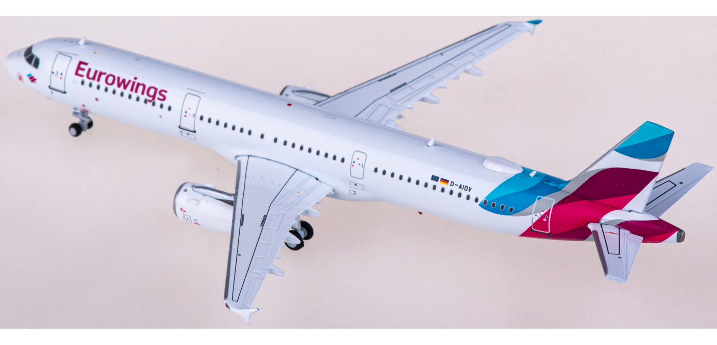 1:400 JC Wings XX40141 Eurowings Airbus A321 D-AIDV Aircraft Model+Free Tractor