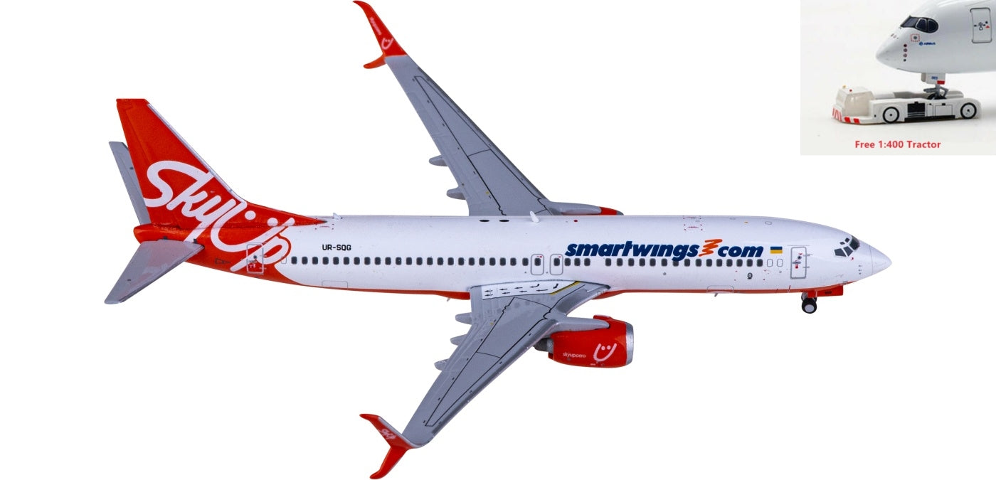 1:400 JC Wings LH4308 SmartWings Boeing 737-800 UR-SQG+Free Tractor