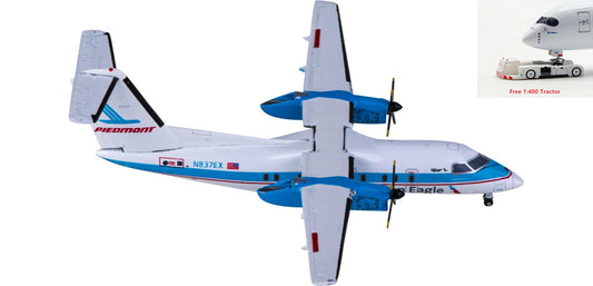 1:400 Geminijets GJAAL1614 American Airlines Bombardier Dash 8 Q100 N837EX Aircraft Model+Free Tractor