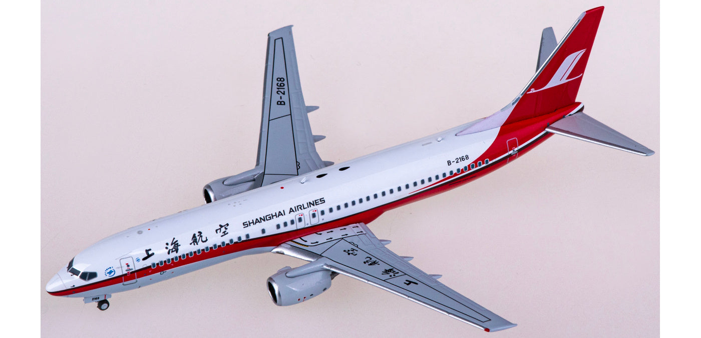 1:400 NG Models NG58181 Shanghai Airlines Boeing 737-800 B-2168 Aircraft Model+Free Tractor