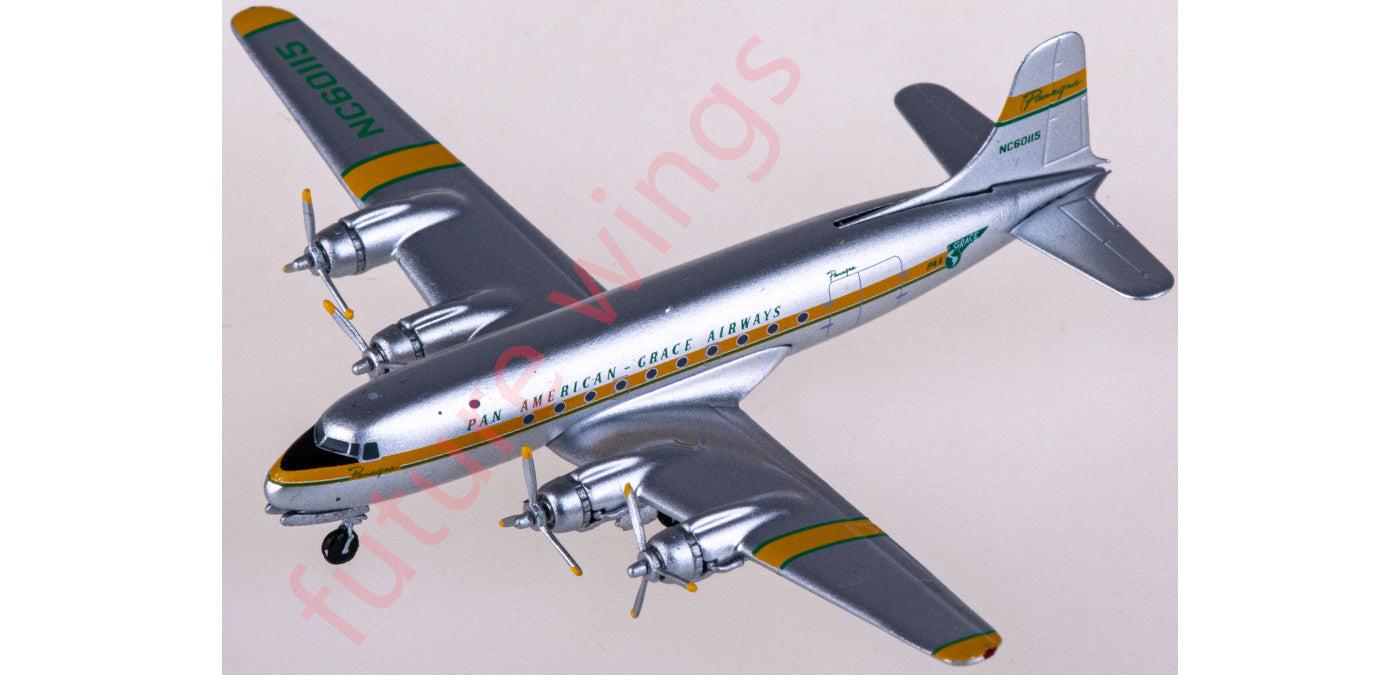 1:400 AeroClassics PAMC4115 Pan AM-Grace Airways Douglas DC-4 NC60115 Aircraft Model+Free Tractor