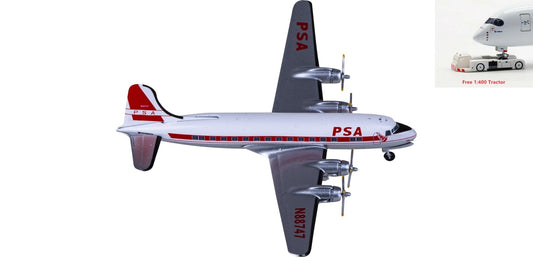 1:400 AeroClassics AC411322 PSA Douglas DC-4 N88747 Aircraft Model+Free Tractor