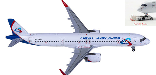 1:400 Geminijets GJSVR2195 Ural Airlines Airbus A321 RA-73800  Aircraft Model+Free Tractor