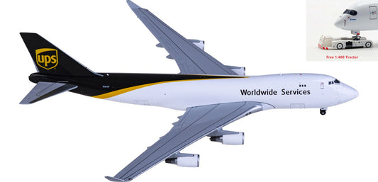 1:400 Geminijets GJUPS2193 UPS  Boeing 747-400 N581UP Aircraft Model+Free Tractor