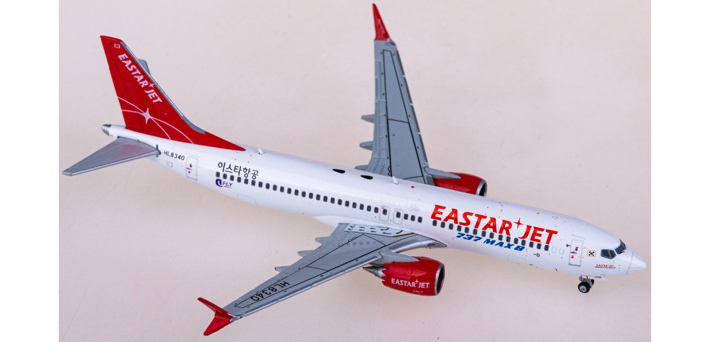 1:400 JC Wings XX4133 Eastar Jet Boeing 737 MAX 8 HL8340 Aircraft Model+Free Tractor