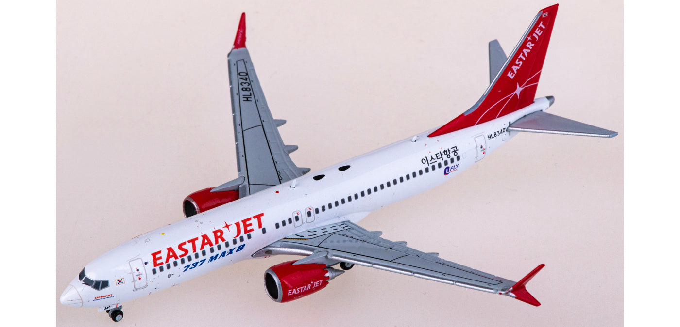 1:400 JC Wings XX4133 Eastar Jet Boeing 737 MAX 8 HL8340 Aircraft Model+Free Tractor