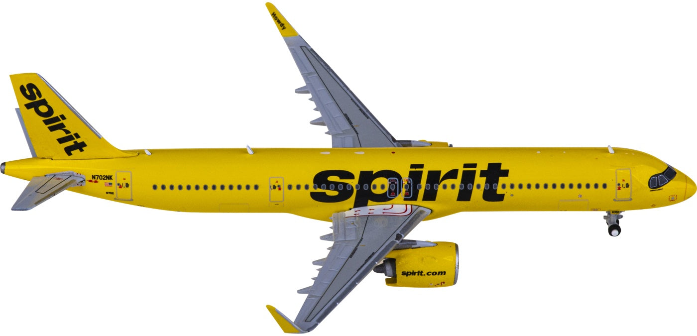 1:400 Geminijets GJNKS2224 Spirit Airlines Airbus A321neo N702NK Aircraft Model+Free Tractor
